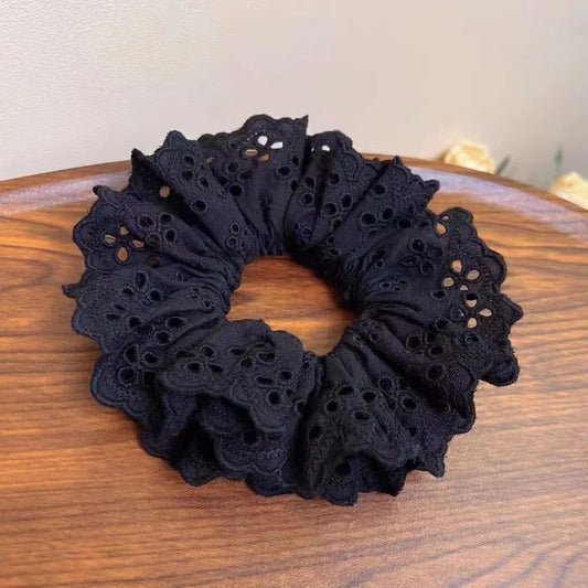 Scrunchie rubber with black lace - HA006