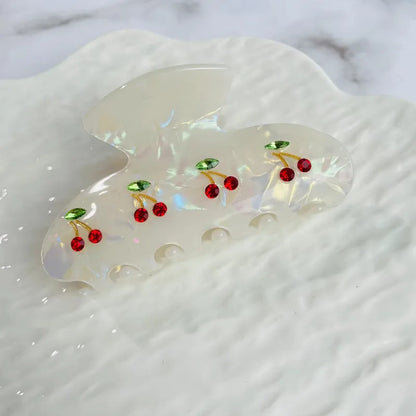 Κλάμερ λευκό με κερασάκια - ha016