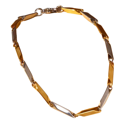 Κολιέ επιχρυσωμένο ατσάλι με ασημί-br500