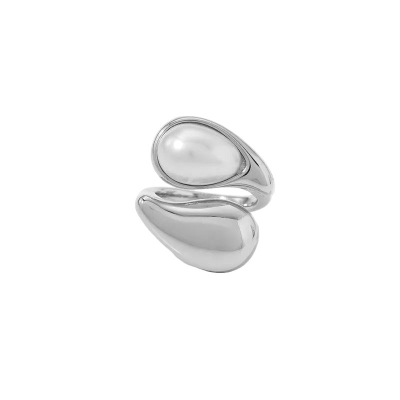 Ring steel with pearl-r146