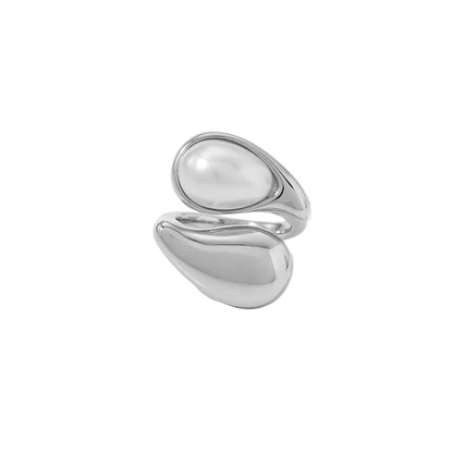 Ring steel with pearl-r146