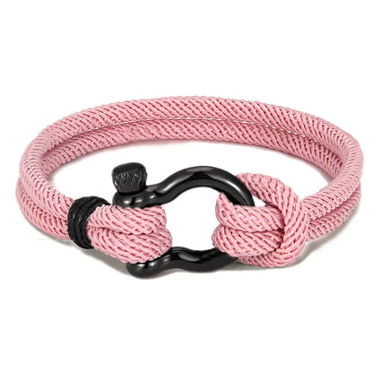 Βραχιόλι με κορδόνι και ατσάλι - BR482