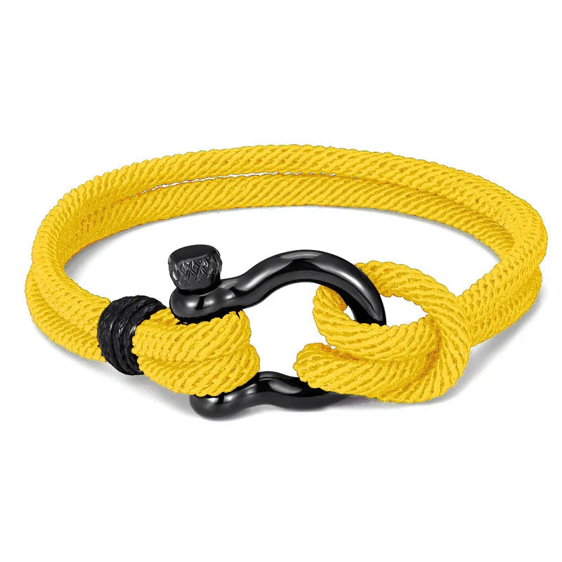 Βραχιόλι με κορδόνι και ατσάλι - BR482