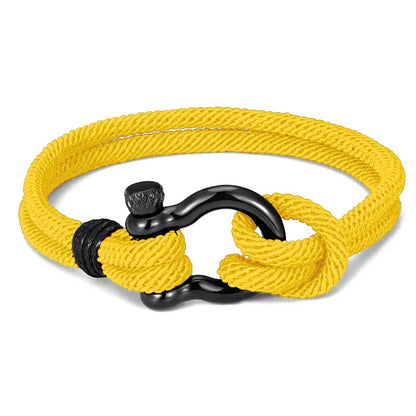 Βραχιόλι με κορδόνι και ατσάλι - BR482