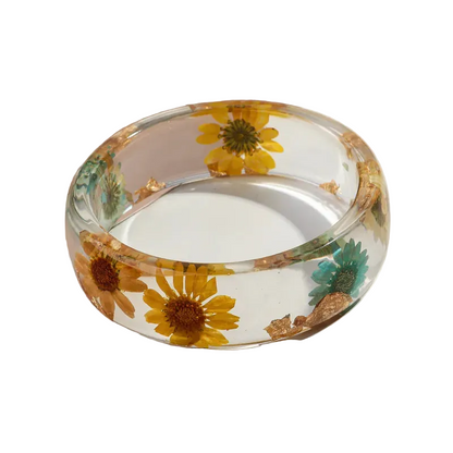 Βραχιόλι ρητίνη με κίτρινα λουλούδια - BR444