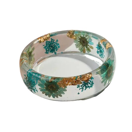 Βραχιόλι ρητίνη με μπλε λουλούδια - BR443