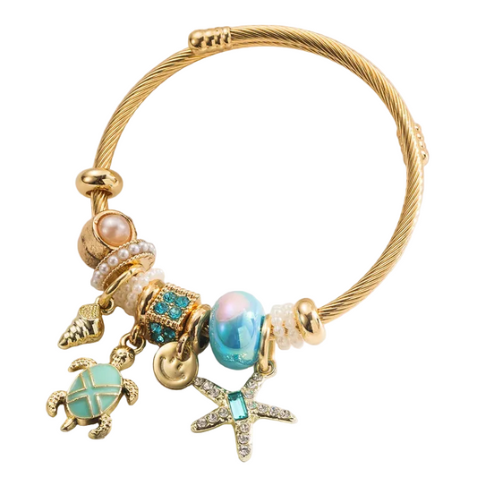 Βραχιόλι bangle με γαλάζιο αστερία - BR409