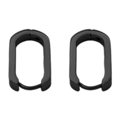 Σκουλαρίκια μαύρο ατσάλι U shape-EA691