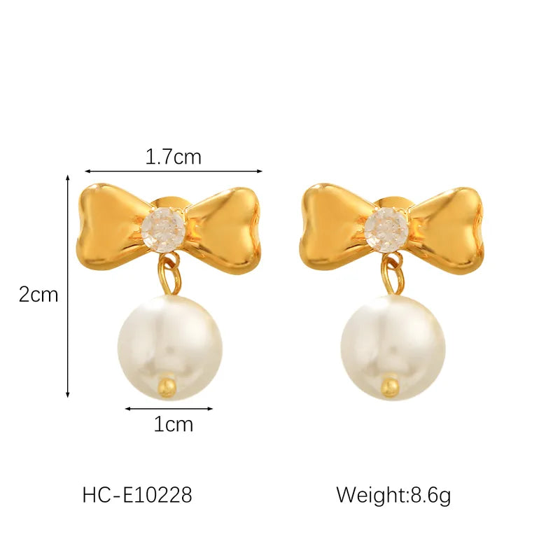 Σκουλαρίκια ατσάλινα με φιογκάκια- w583