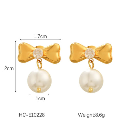 Σκουλαρίκια ατσάλινα με φιογκάκια- w583