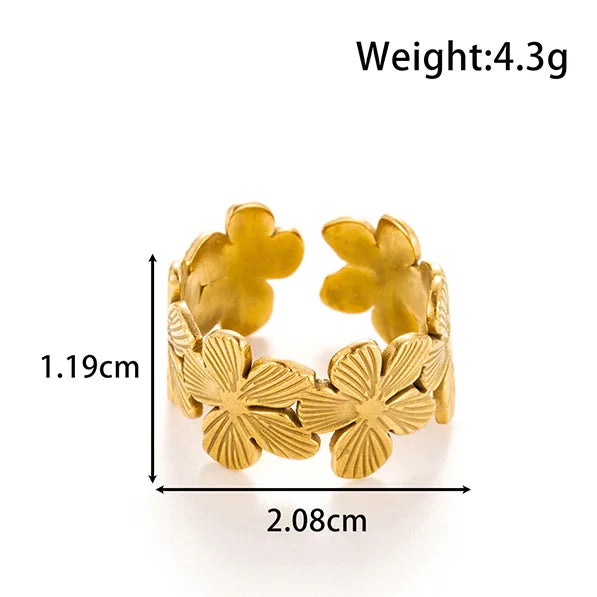 Δαχτυλίδι ατσάλινο χρυσό - w477