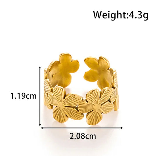 Δαχτυλίδι ατσάλινο χρυσό - w477