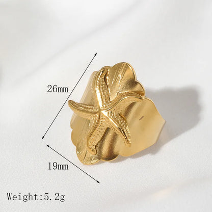 Δαχτυλίδι επιχρυσωμένο ατσάλι αστερίας-R183