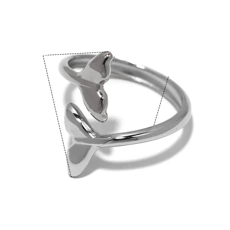 Δαχτυλίδι ατσάλι με ασημί ουρά- R360