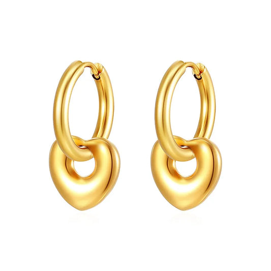 Σκουλαρίκια ατσάλινα με καρδιές - w522