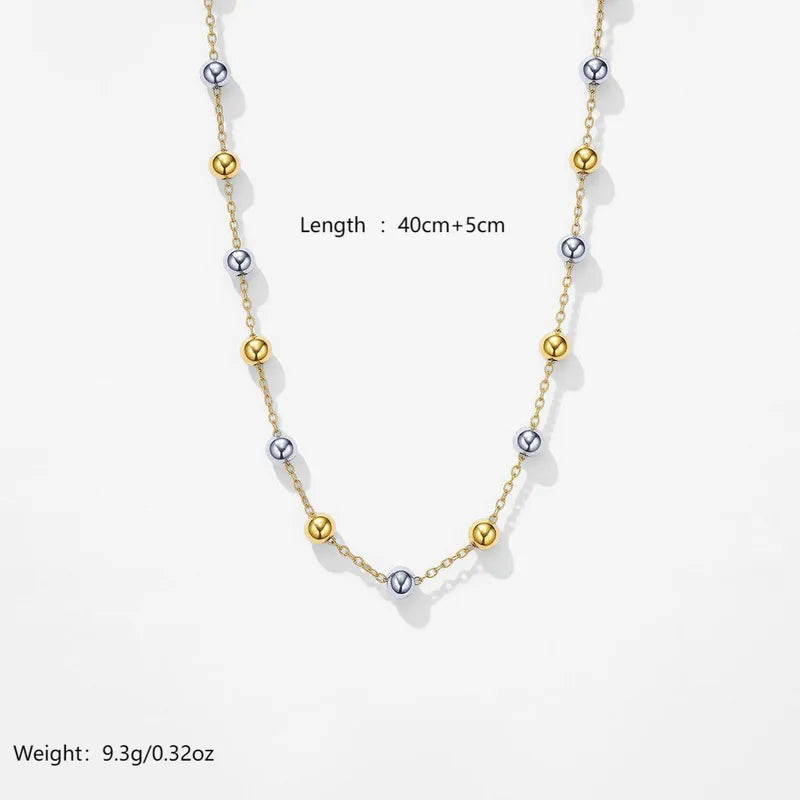 Κολιέ επιχρυσωμένο ατσάλι με ασημί -NE355