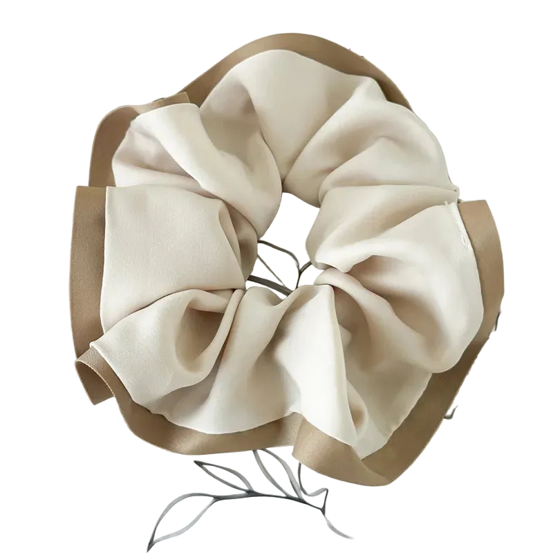 Λαστιχάκι scrunchie κρεμ καφέ - HA058