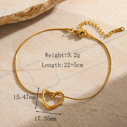 Bracelet gilded steel with heart-br212
