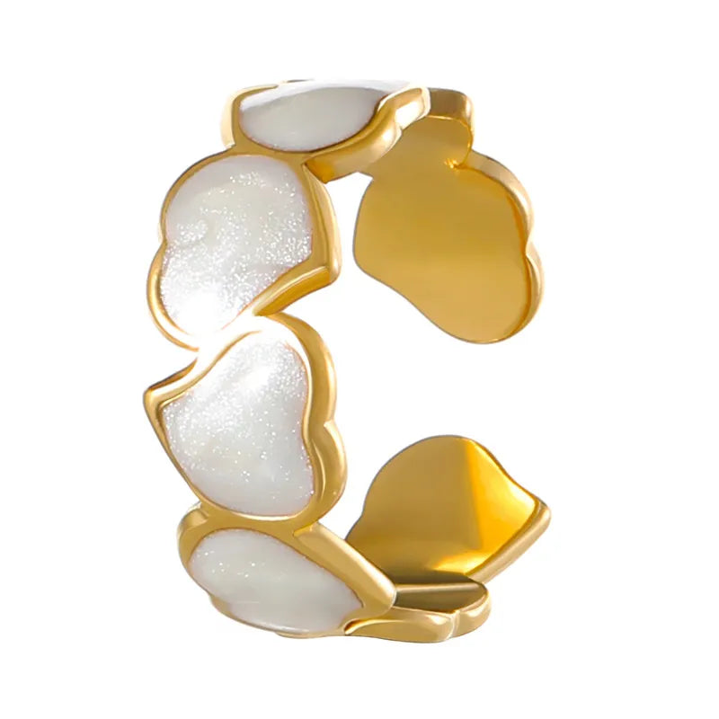 Δαχτυλίδι ατσάλινο με καρδιές - w681