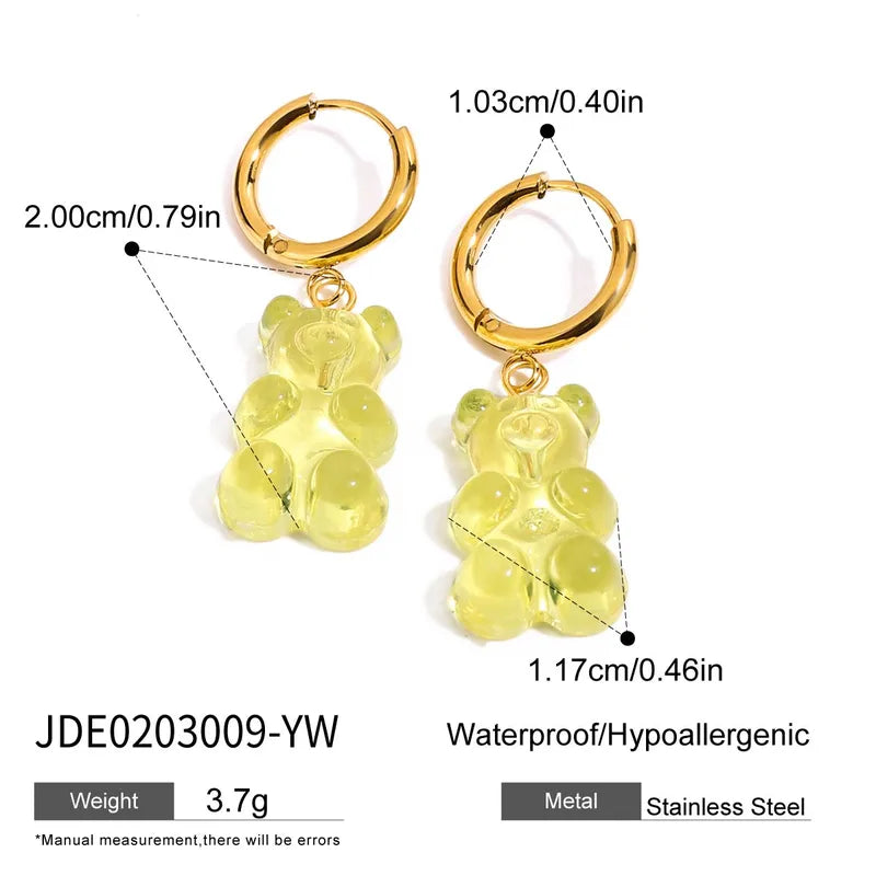 Σκουλαρίκια ατσάλινα αρκουδάκια haribo - ea758