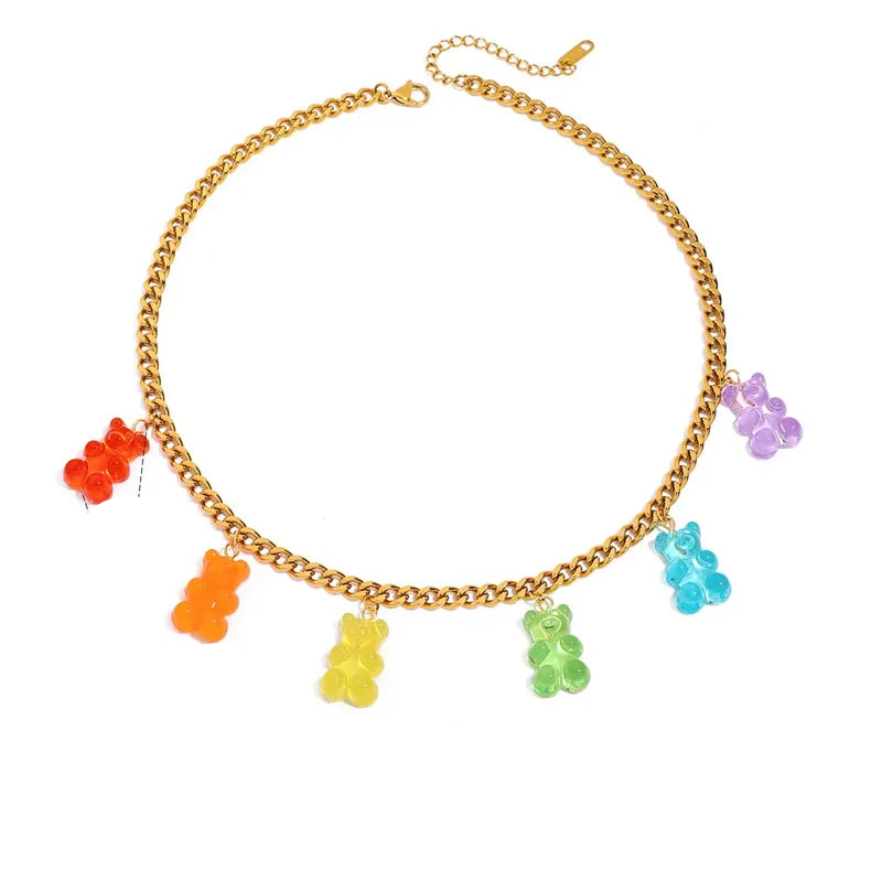 Κολιέ ατσάλινο με haribo - ne608