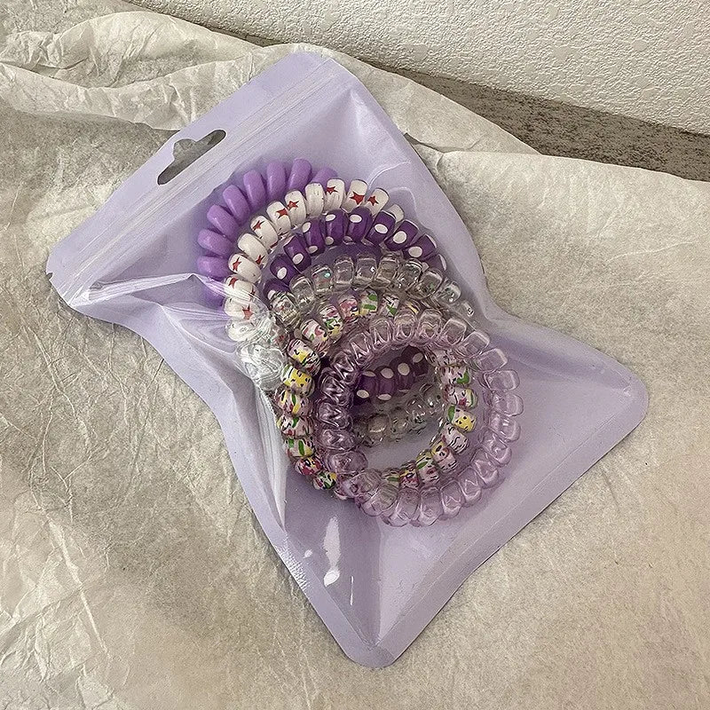 Λαστιχάκια πλαστικά σπιράλ σε σακουλάκι -6τμχ/set - HA056