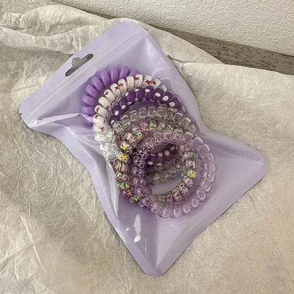 Λαστιχάκια πλαστικά σπιράλ σε σακουλάκι -6τμχ/set - HA056