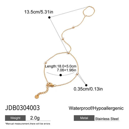 Βραχιόλι με δαχτυλίδι ατσάλινο με στρας - BR353