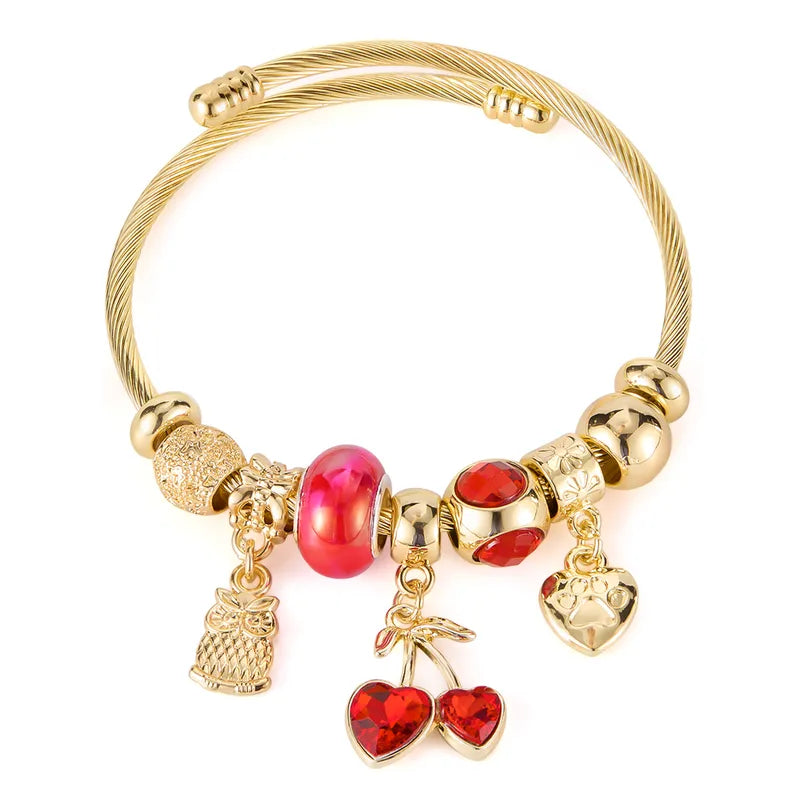 Bangle Bracelet with Cherries - Br250