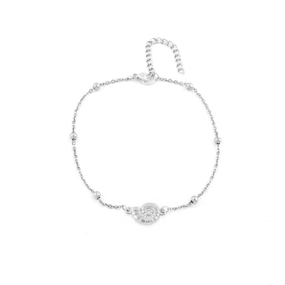 Brățară de gleznă din oțel cu scoică - AN067