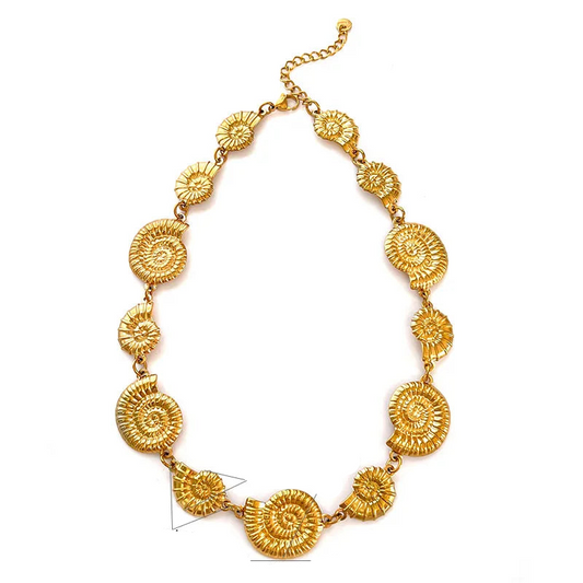 Κολιέ ατσάλινο με κοχύλια - ne701