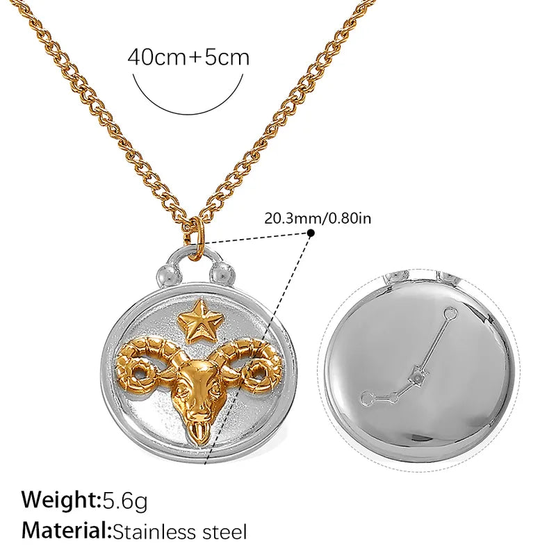 Κολιέ επιχρυσωμένο ατσάλι με τα ζώδια-NE507