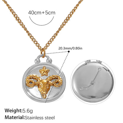 Κολιέ επιχρυσωμένο ατσάλι με τα ζώδια-NE507