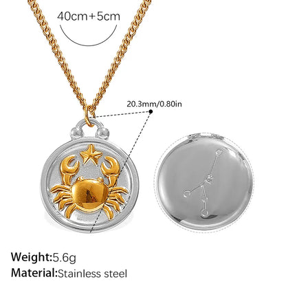 Κολιέ επιχρυσωμένο ατσάλι με τα ζώδια-NE507