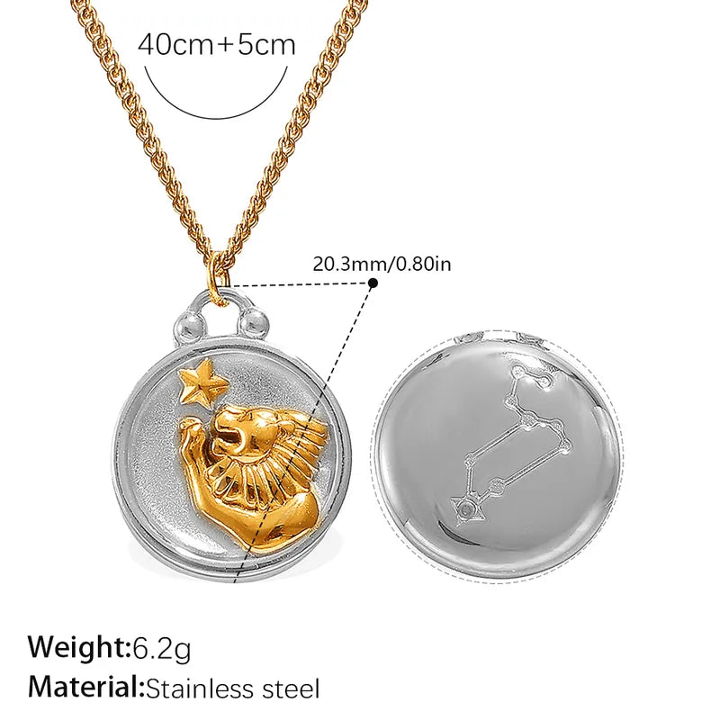 Κολιέ επιχρυσωμένο ατσάλι με τα ζώδια-NE507