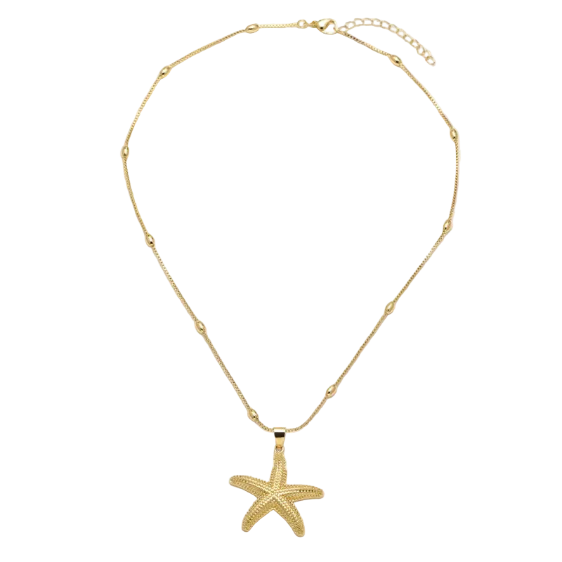 Κολιέ επιχρυσωμένο ατσάλι με αστερία - NE705