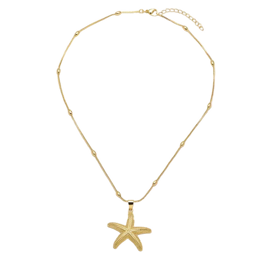 Κολιέ επιχρυσωμένο ατσάλι με αστερία - NE705