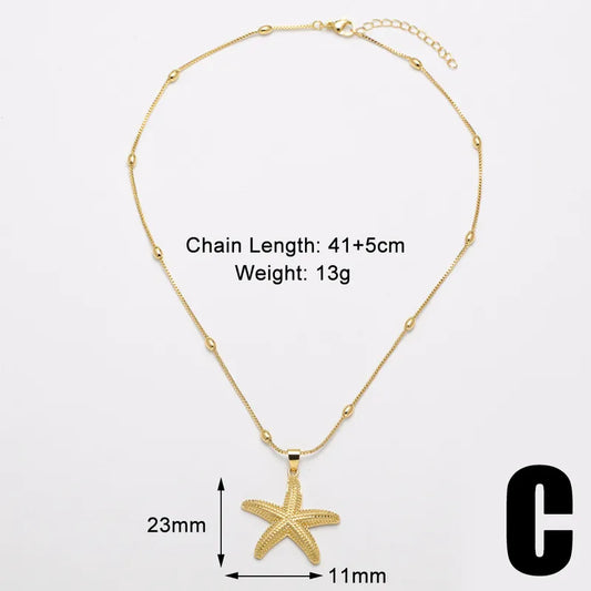 Κολιέ επιχρυσωμένο ατσάλι με αστερία - NE705