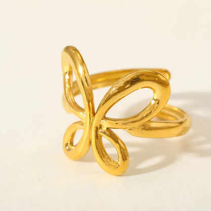 Ring Steel Golden Butterfly - R067