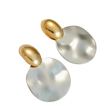 Σκουλαρίκια ατσάλι μεγάλα γυαλιστερά-EA817