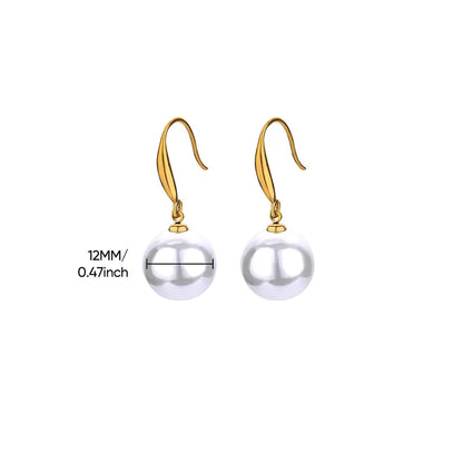 Σκουλαρίκια επιχρυσωμένο ατσάλι με πέρλα - EA818