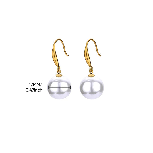 Σκουλαρίκια επιχρυσωμένο ατσάλι με πέρλα - EA818