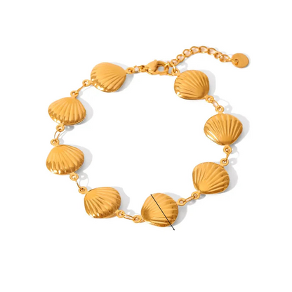 Βραχιόλι επιχρυσωμένο ατσάλι με κοχύλια - BR449