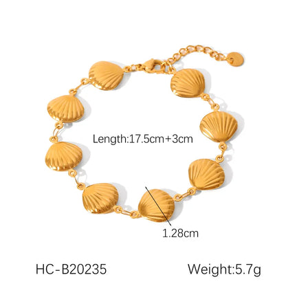 Βραχιόλι επιχρυσωμένο ατσάλι με κοχύλια - BR449