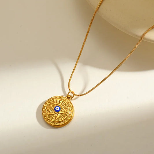 Steel Gold Necklace - Ne398