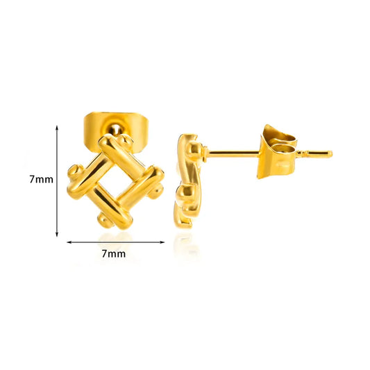 Earrings of steel gold - EA562