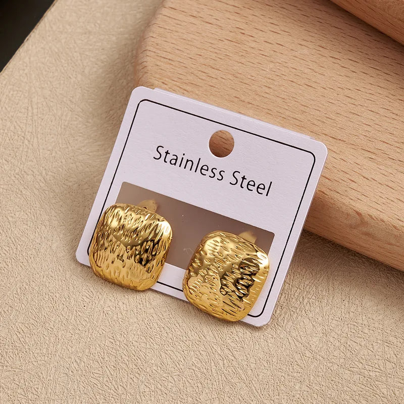 Earrings of steel gold - EA036