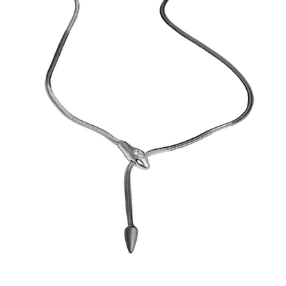 Κολιέ ατσάλινο μακρύ φίδι - NE482