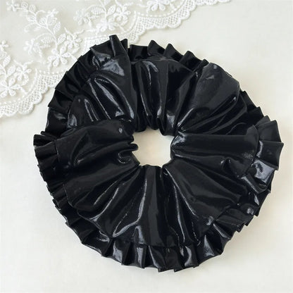 Λαστιχάκι scrunchie μαύρο μεταλλικό - HA055