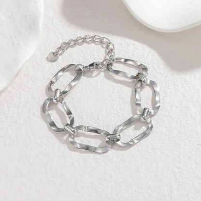 Βραχιόλι ατσάλι οβαλ κρίκοι-BR109